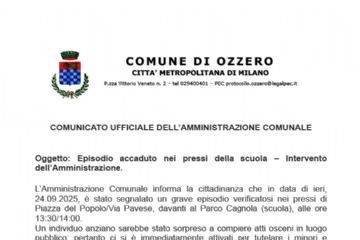 Comunicato Ufficiale dell’Amministrazione Comunale